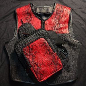 Combo: Silverback Red Snake Vest & Bag Set